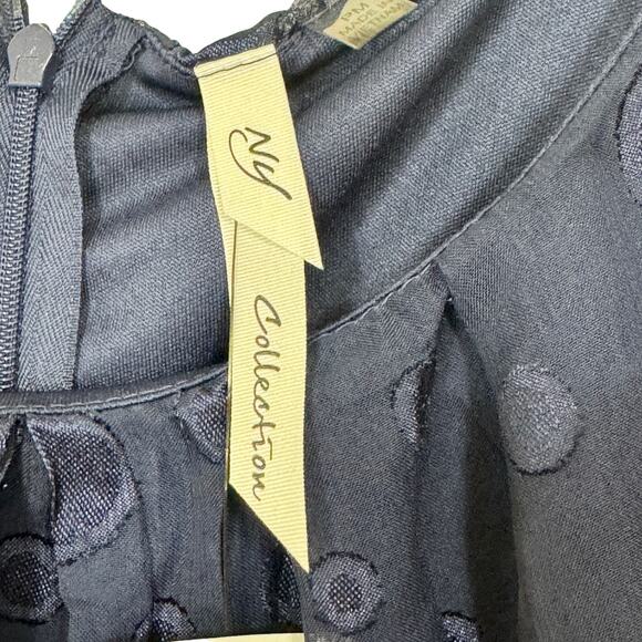 NY Collection Womens Midi Fit & Flare Dress Size Petite Medium Navy Coquette New - Picture 6 of 16